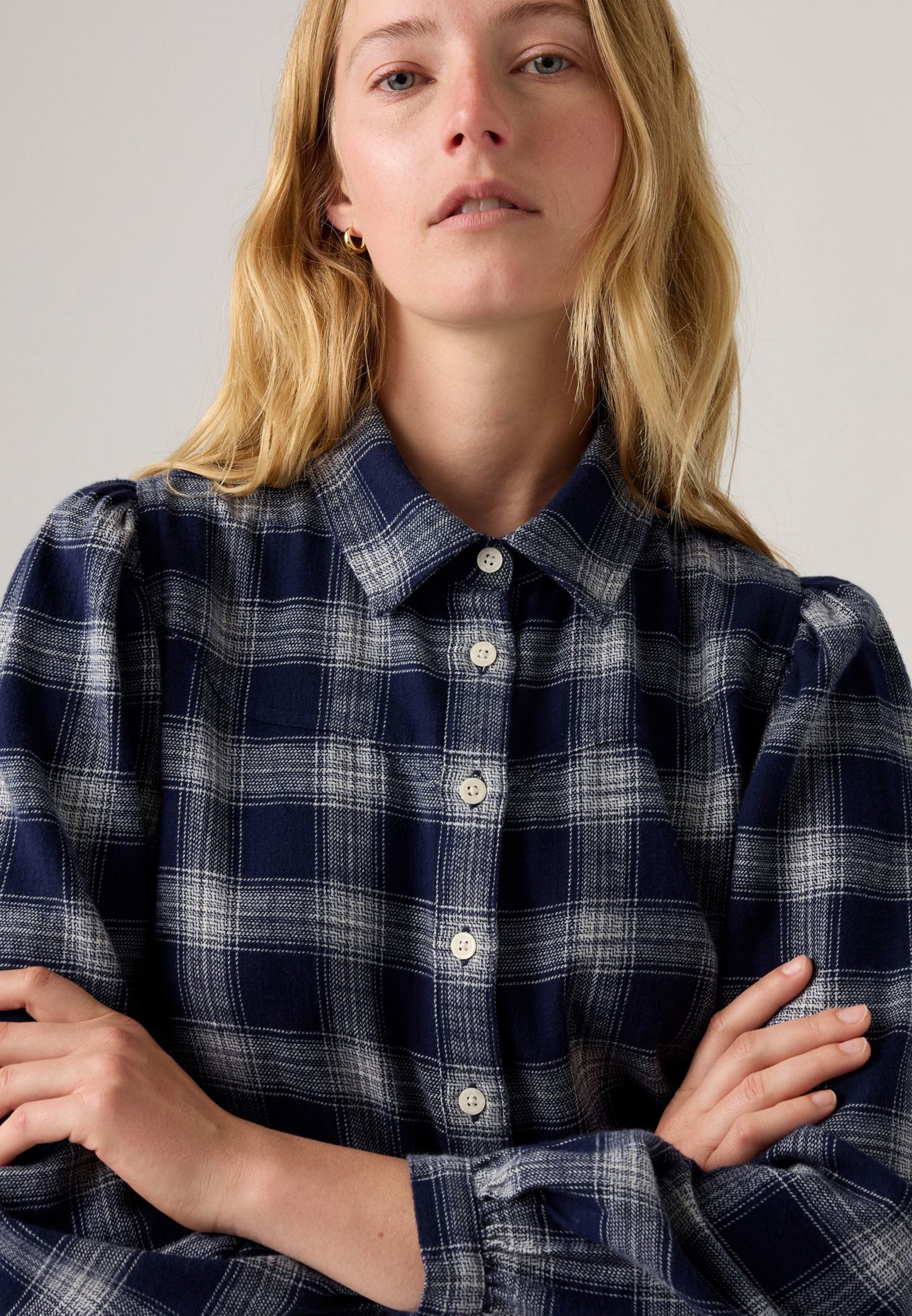 Levi's® JOURNEY - Camicia con bottoni - cotone a quadri blu navy