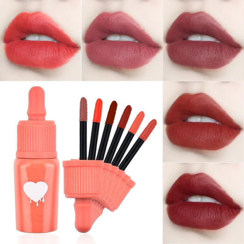 Labial líquido de larga duración, brillo labial, tinte para labios, labial líquido mate hidratante, cosméticos labiales no pegajosos TSLM1