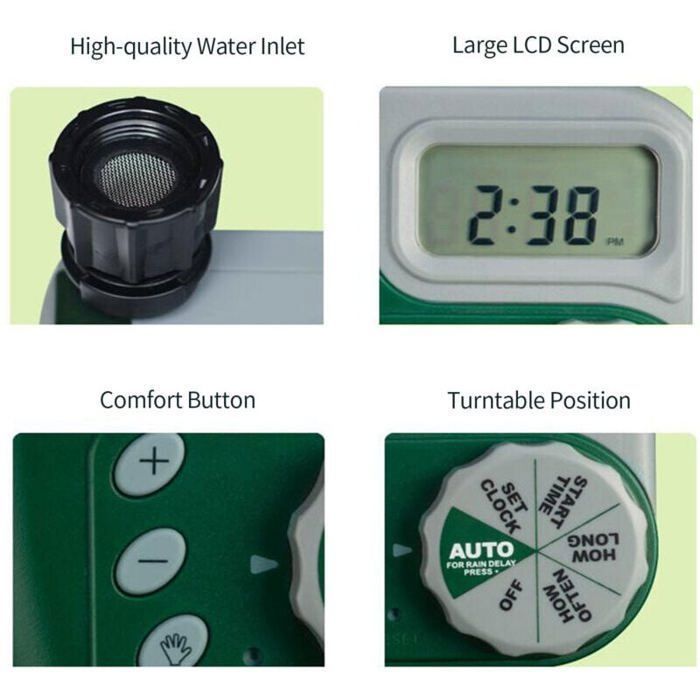 Temporizador de riego automático, grifo de jardín LCD resistente al agua, etiqueta de riego para macizos de flores