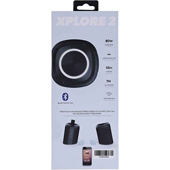 Enceinte sans fil- T'nb - XPLORE  TWS - Waterproof - Bluetooth - Séparable en 2 - Autonomie 7h - 20 W stéréo - Noir