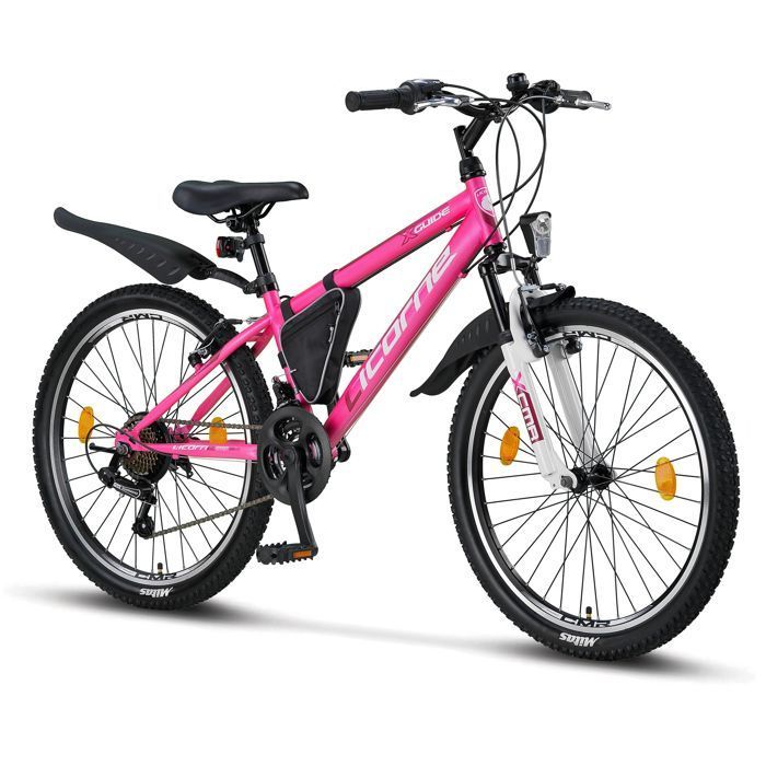 Bicicleta de montanha - Unicorn - Suspensão total - 24 polegadas - 21 velocidades - Suspensão hidráulica - Unissex - Cross Country