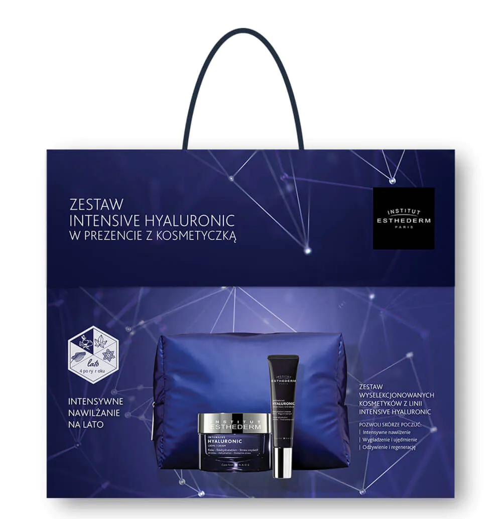 Institut Esthederm Zestaw Prezentowy Intensive Hyaluronic Cream + Eye serum + Kosmetyczka