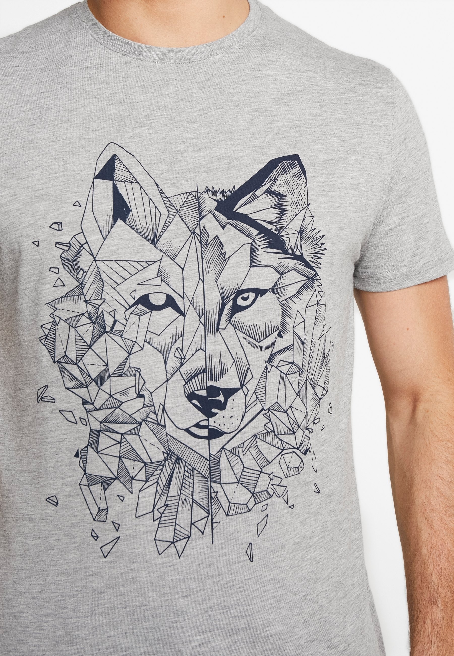 Pier One Print T-shirt - gemêleerd grijs