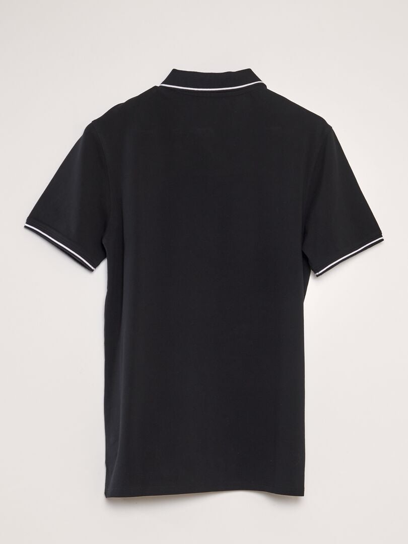 Polo shirt van katoenen piqué - zwart