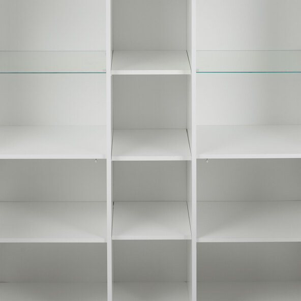 Hochglanz-Vitrine mit 3D-Optik, weiß