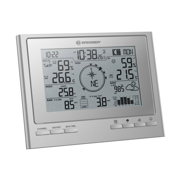 Stație meteo wireless ClimateScout 7 în 1, argintie