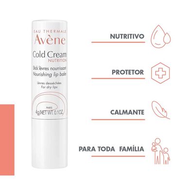 Avène Cold Cream Výživný balzám na rty pro suché rty, vyživující a regenerační, 4 g