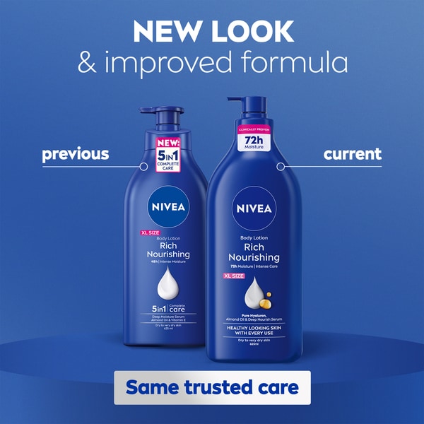 NIVEA Rich Výživné tělové mléko pro suchou pokožku 625 ml