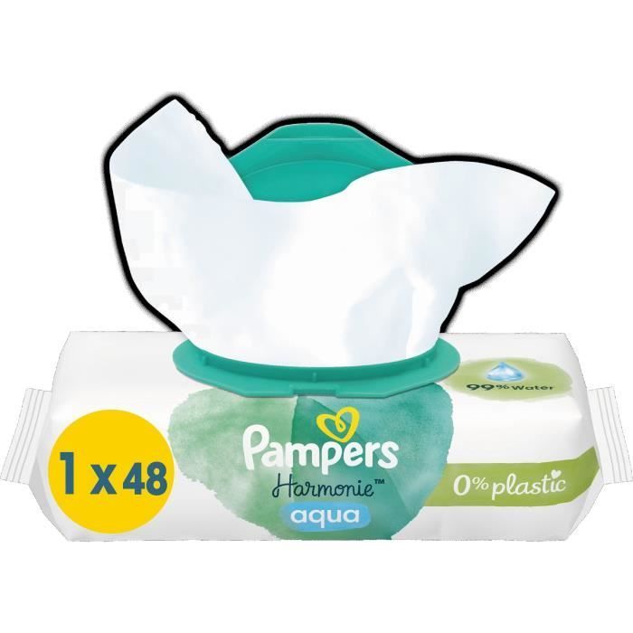 PAMPERS Harmonie Aqua - 48 toallitas húmedas para bebé