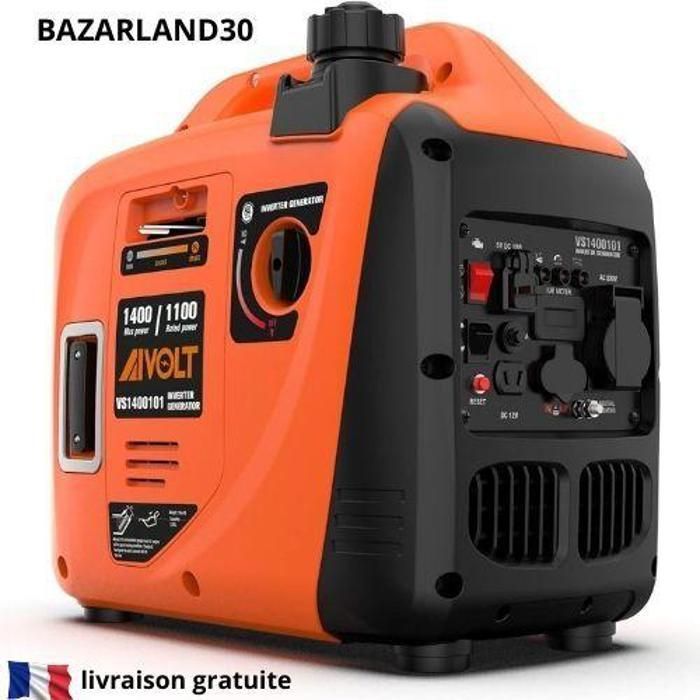 Generator - BAZARLAND30 - 1400W - Silent - AC 230V/DC 12V/USB Outlets - Portable