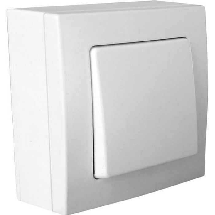 Interruptor de botão de pressão de montagem em superfície ZENITECH Bel'Vue - Branco