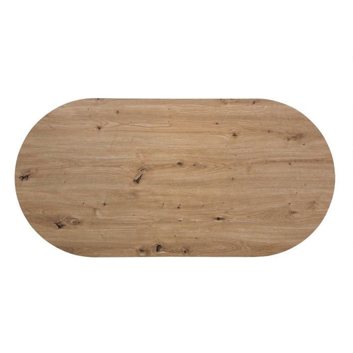 CALICOSY - Table basse ovale avec piètements rotin L120 cm - TALIA - Bois clair