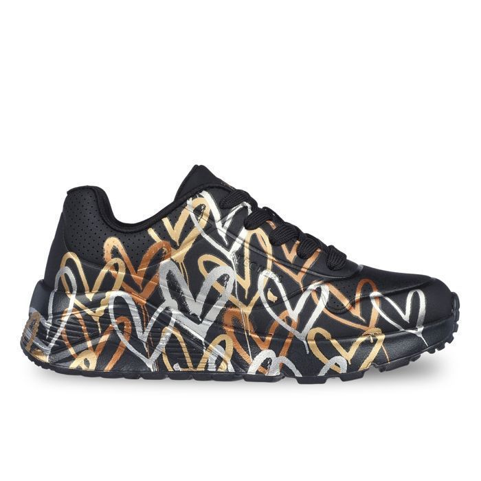 Tênis Infantil - SKECHERS - Uno-Lite 314067L BKGD - Preto - Com Cadarço - Cabedal Sintético