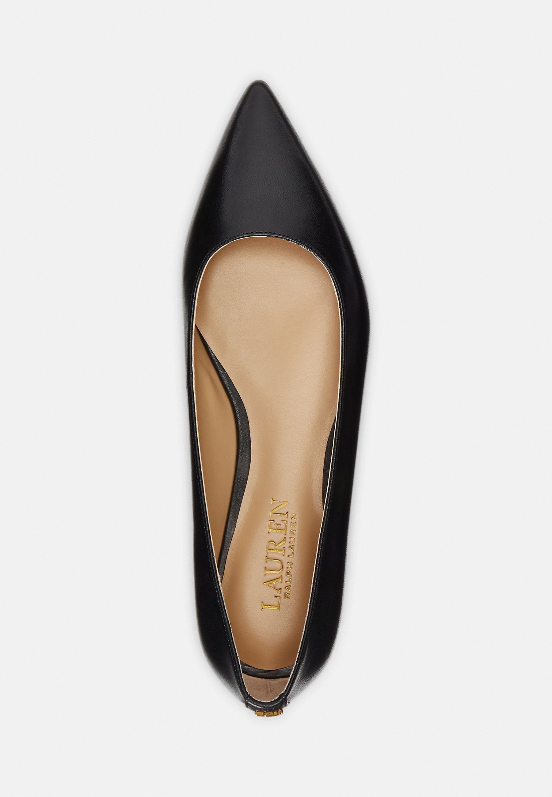Ballerines plates en cuir bruni Lauren Ralph Lauren LONDYN - noires