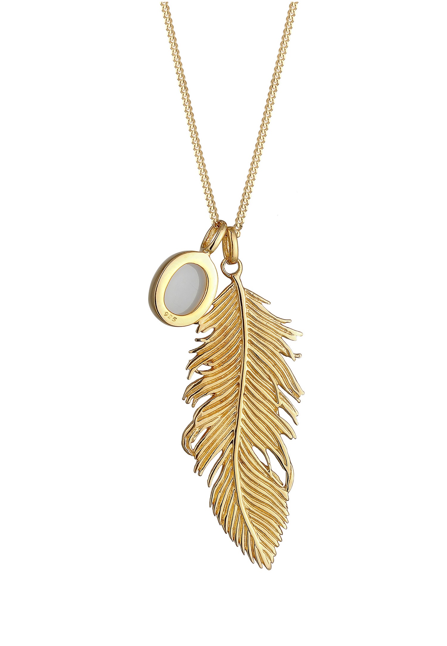 Elli Femme Plume Boho en Argent Sterling 925