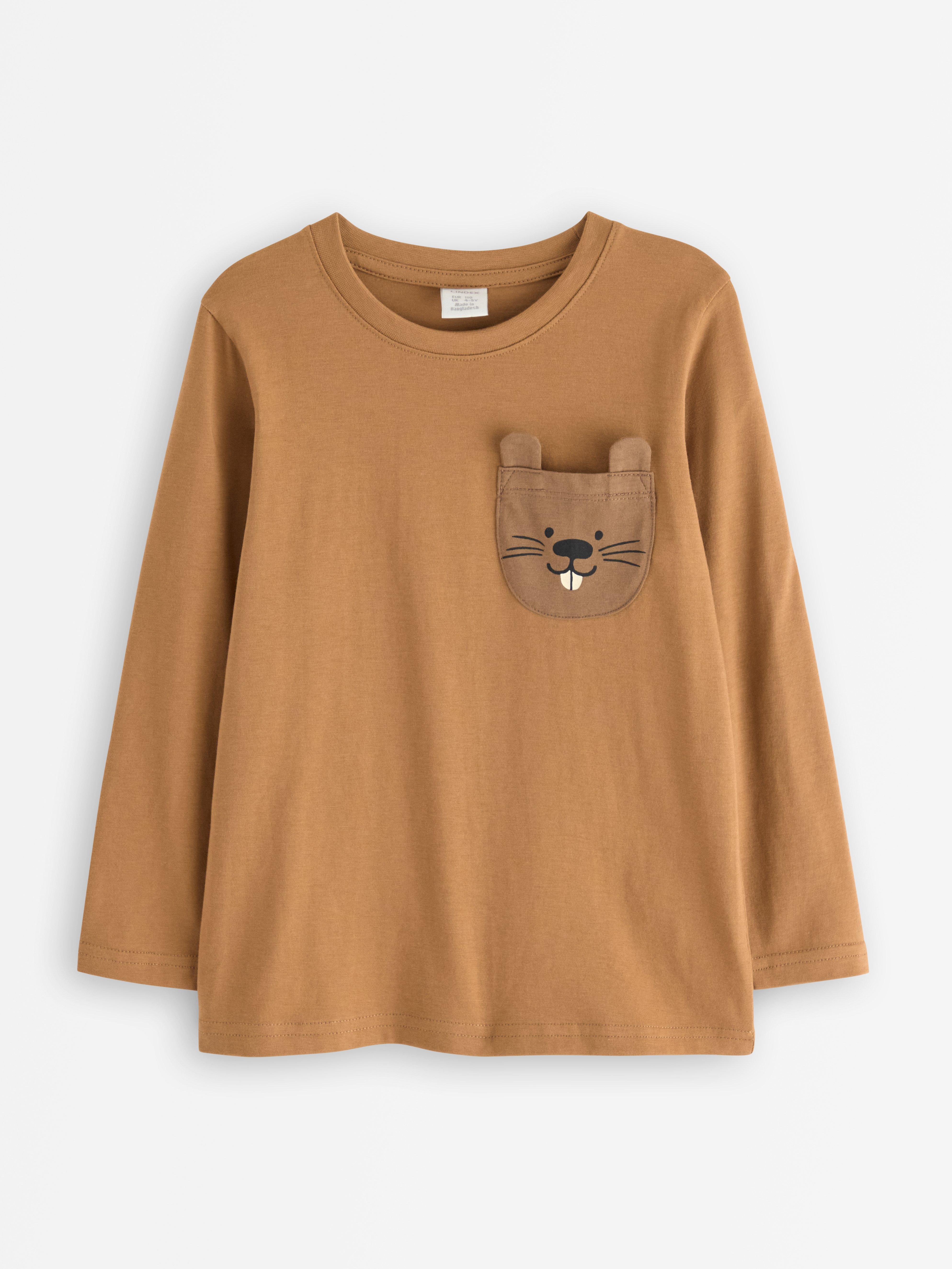 Langermet topp Mørk Dusty Beige
