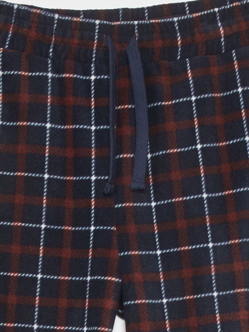 Pijama de malha e fleece - 2 peças - AZUL