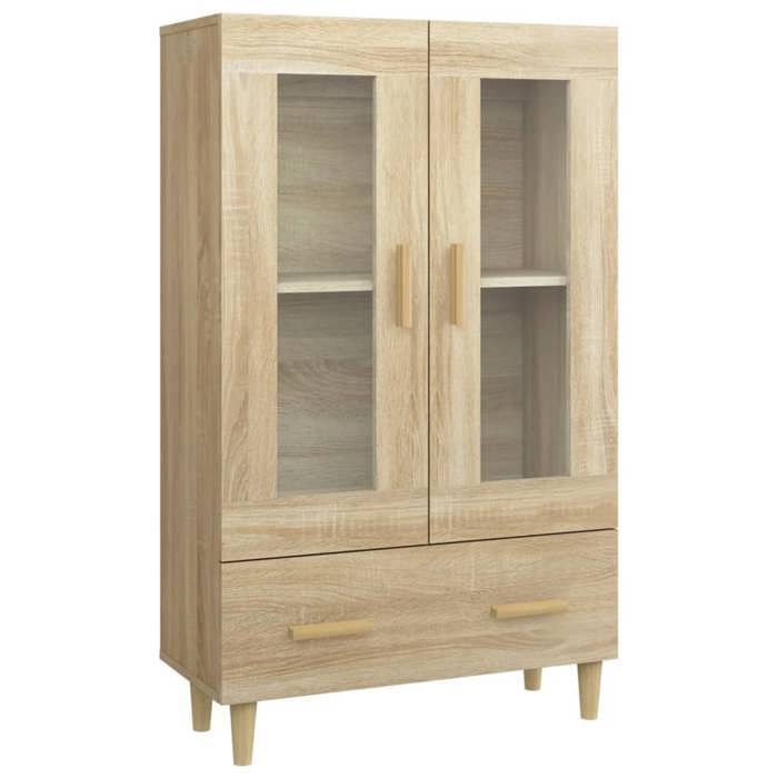 Aparador alto con múltiples compartimentos de almacenamiento - UU - Roble Sonoma - 70x31x115 cm - Madera de ingeniería C138