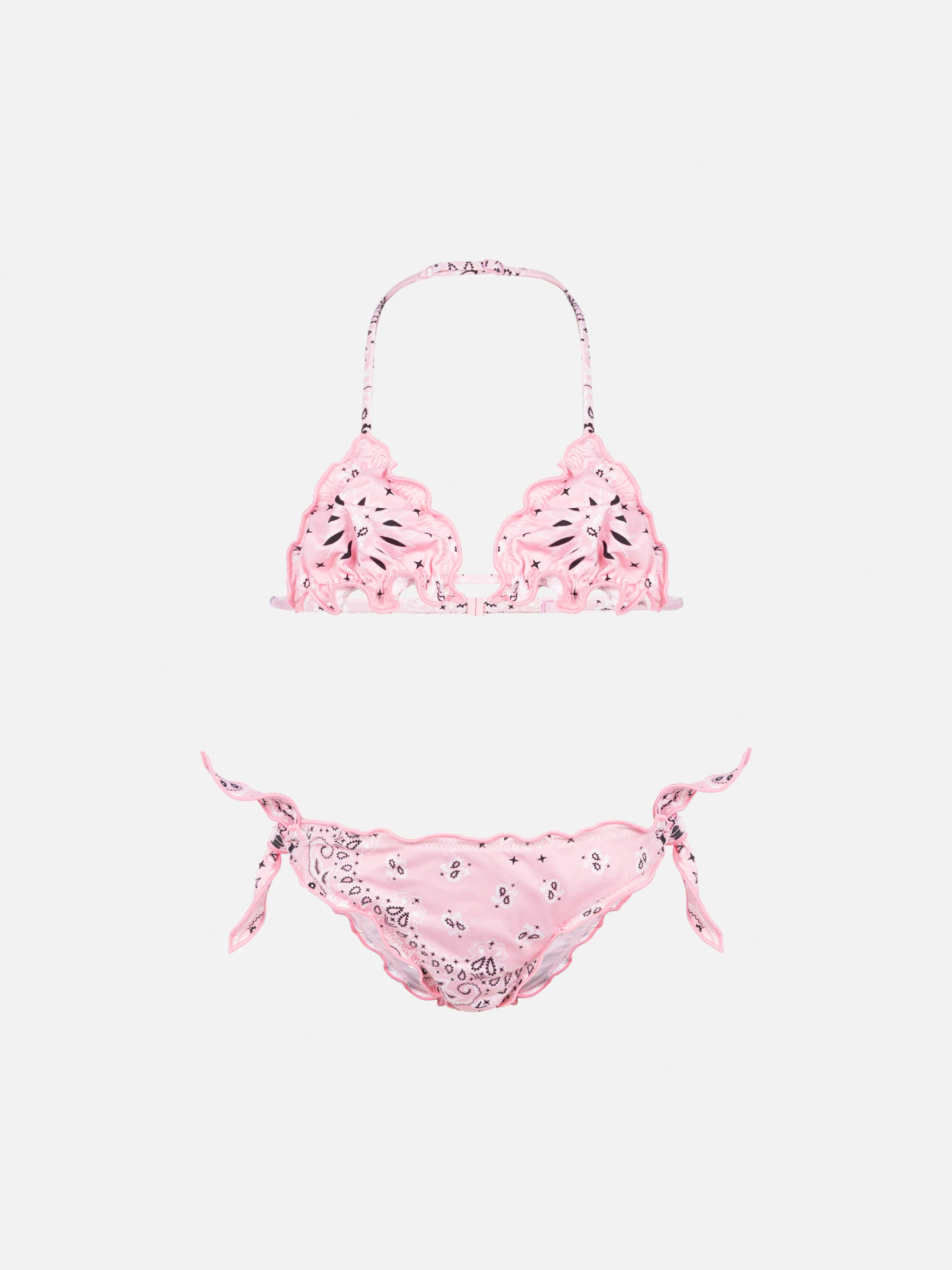 Bikini een klassieke triangolo Cris con stampa bandana rosa