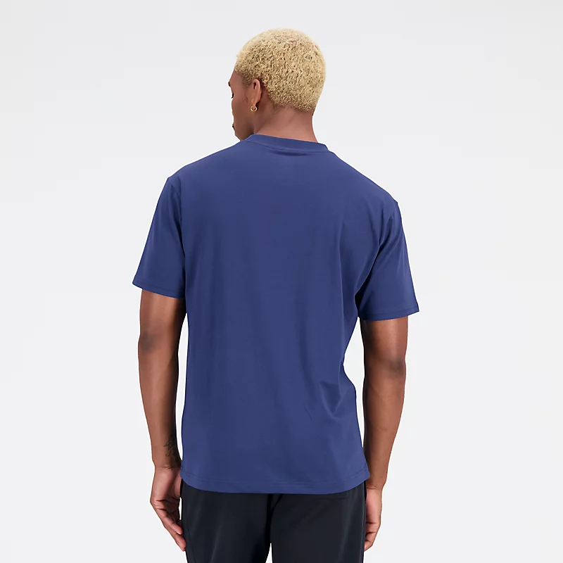 Heren Essentials Stacked Logo katoenen jersey T-shirt met korte mouwen - NB NAVY