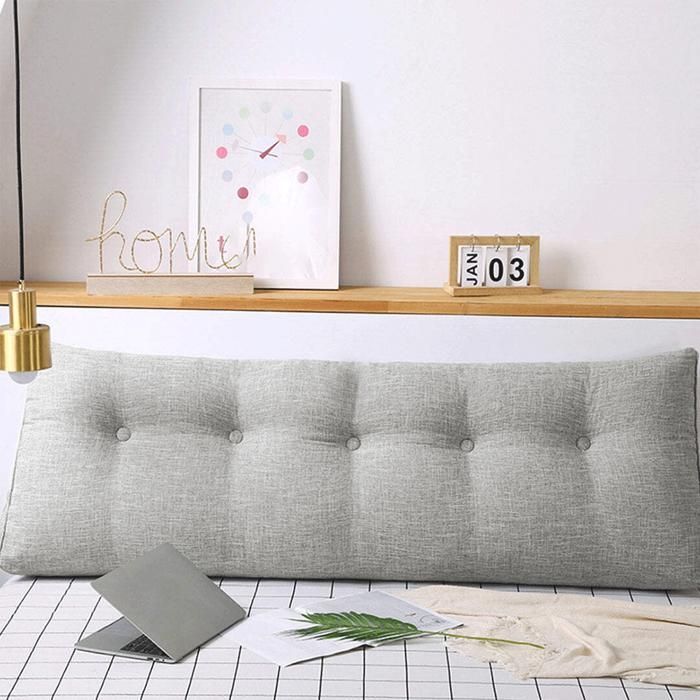 MIPAN Großes Lesekissen – 180 cm – Langes Sofakissen – Für Sofa, Rückenlehne, Bett, zum Lesen – Hellgrau
