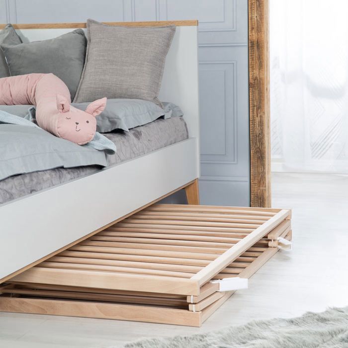 Klappbares Babybett – 60 x 120 cm – ROBA – Zusammenklappbar – Mit Rollen – Naturholz