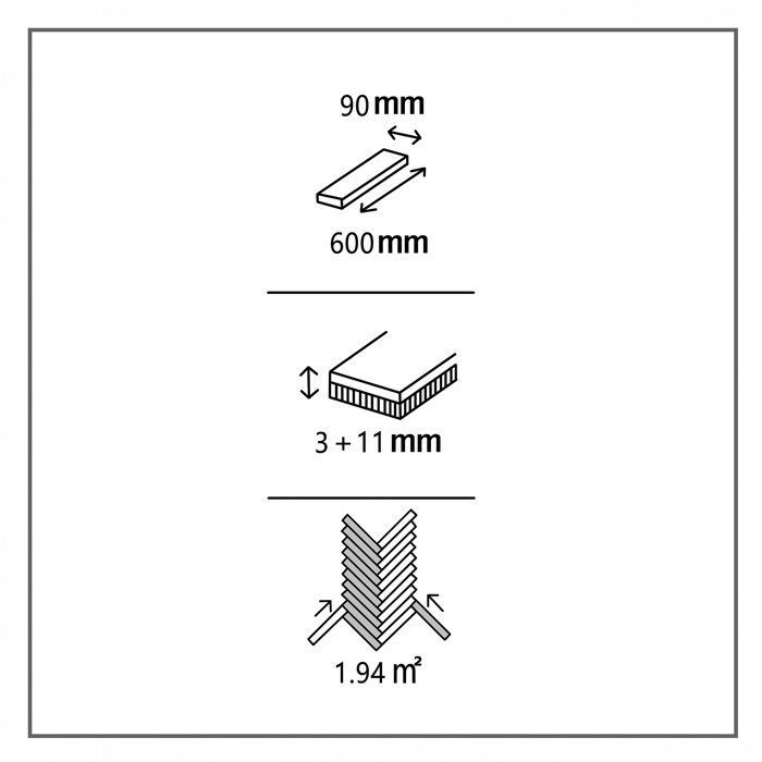SogesHome Parquet contrecollé moderne à chevrons en chêne naturel,14mm,boîte de 36 lames,1,94 m²,14/3X90X600mm,chêne