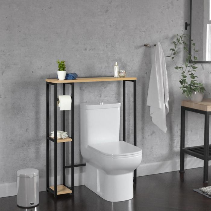 IDMARKET DETROIT industrial design over-toilet cabinet with cupboard
