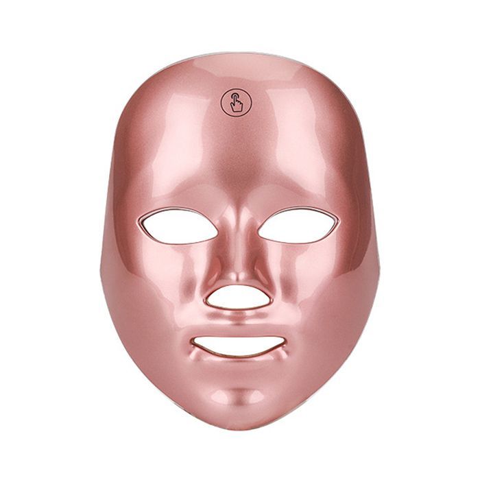 DAM Touchscreen Mask with LED Light, 7-Color Processing, 22.8 x 18.3 x 13.5 cm. Color: Rose Gold