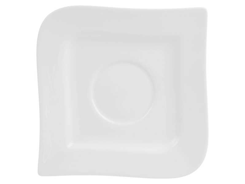 Spodek pod filiżankę Kubiko Fala porcelanowy biały