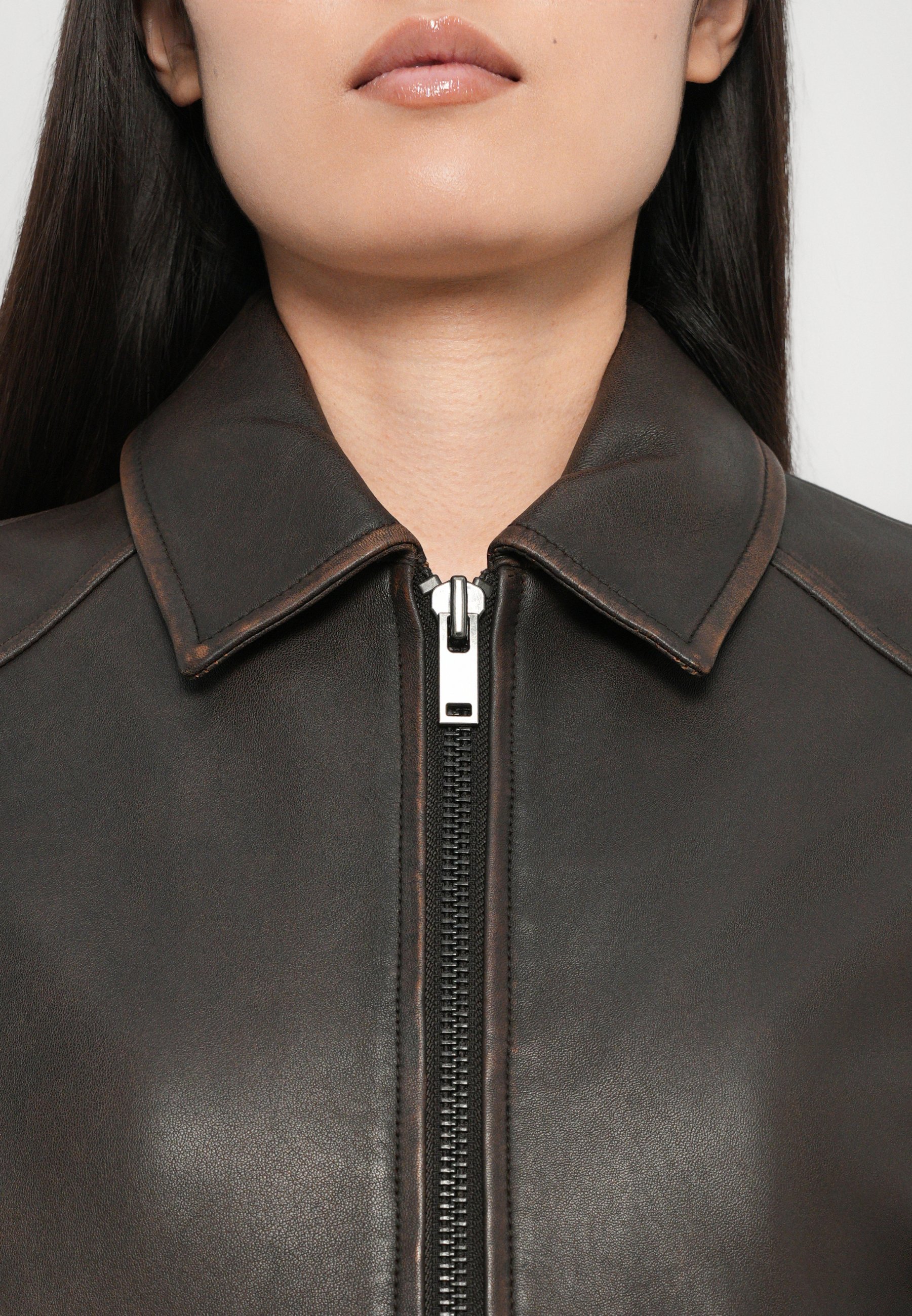WEEKEND MaxMara EGIZIO - Leren jas - donkerbruin