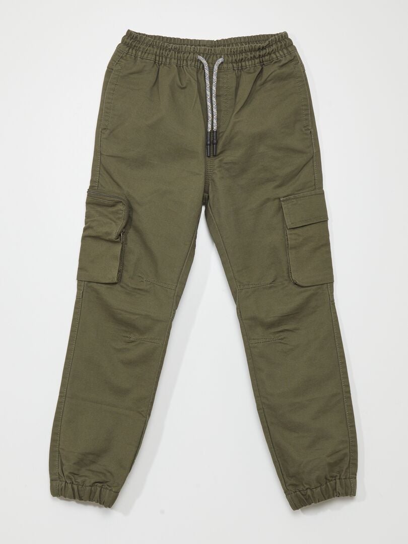 Pantalones con bolsillos laterales - CAQUI