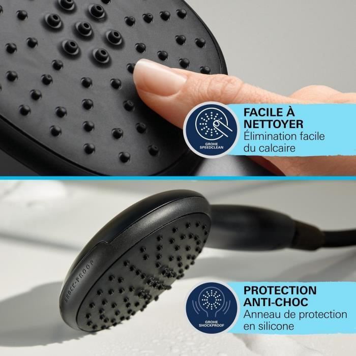 Douchekolom met handmatige omstelkraan - Waterbesparend - GROHE Vitalio Start System 250 - Matzwart - 266802431