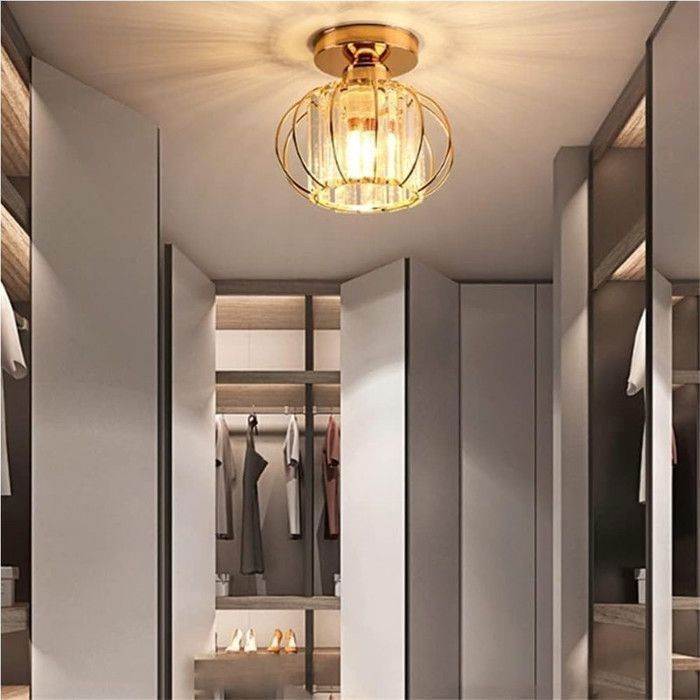 Lámpara de techo moderna de cristal DORLINK – Diseño cuadrado – Casquillo E27 – Potencia máxima: 40 W – Iluminación para dormitorio o pasillo – Bombilla no incluida