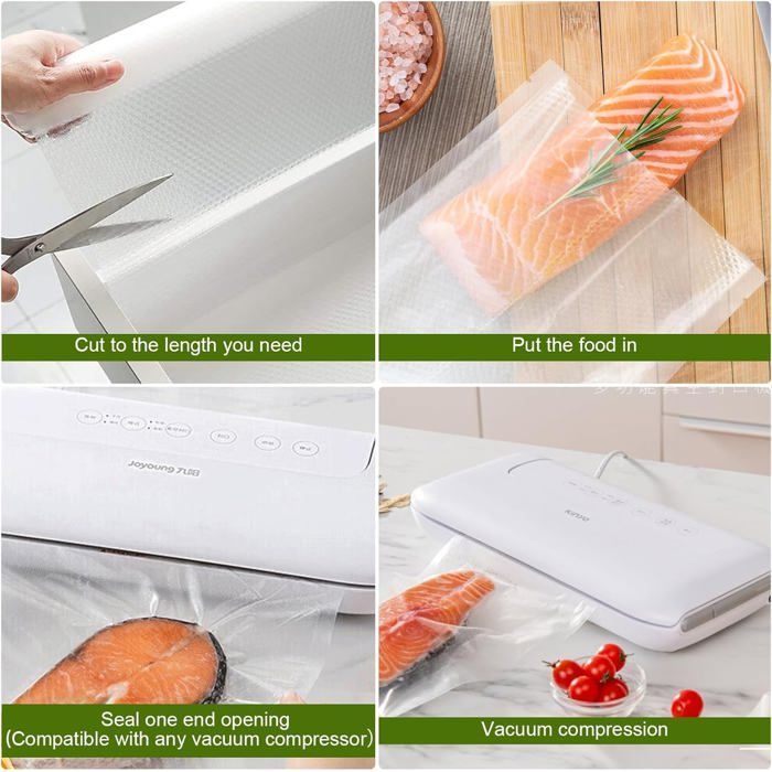 Bolsas para envasar al vacío de alimentos, 4 rollos de película para envasar al vacío de alimentos de 30 x 600 cm, 150 µm, sin BPA, resistente al desgarro [MA285]