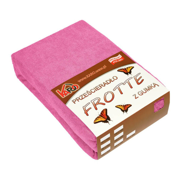 Prześcieradło frotte z gumką 80x160 amarantowe KARO