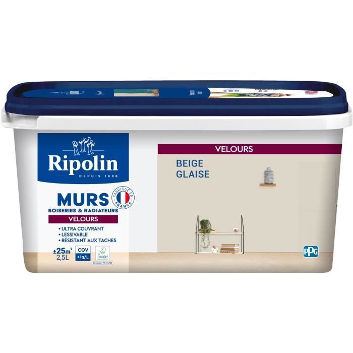 Dekorative Farbe für Wände, Holz und Heizkörper – RIPOLIN – 441606 – Tonbeige – Samt – 2,5 l