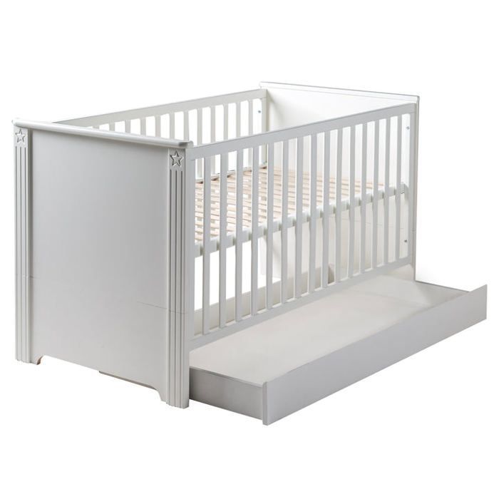 Cuna convertible ROBA Maxi de altura regulable - 70x140 cm - Madera blanca
