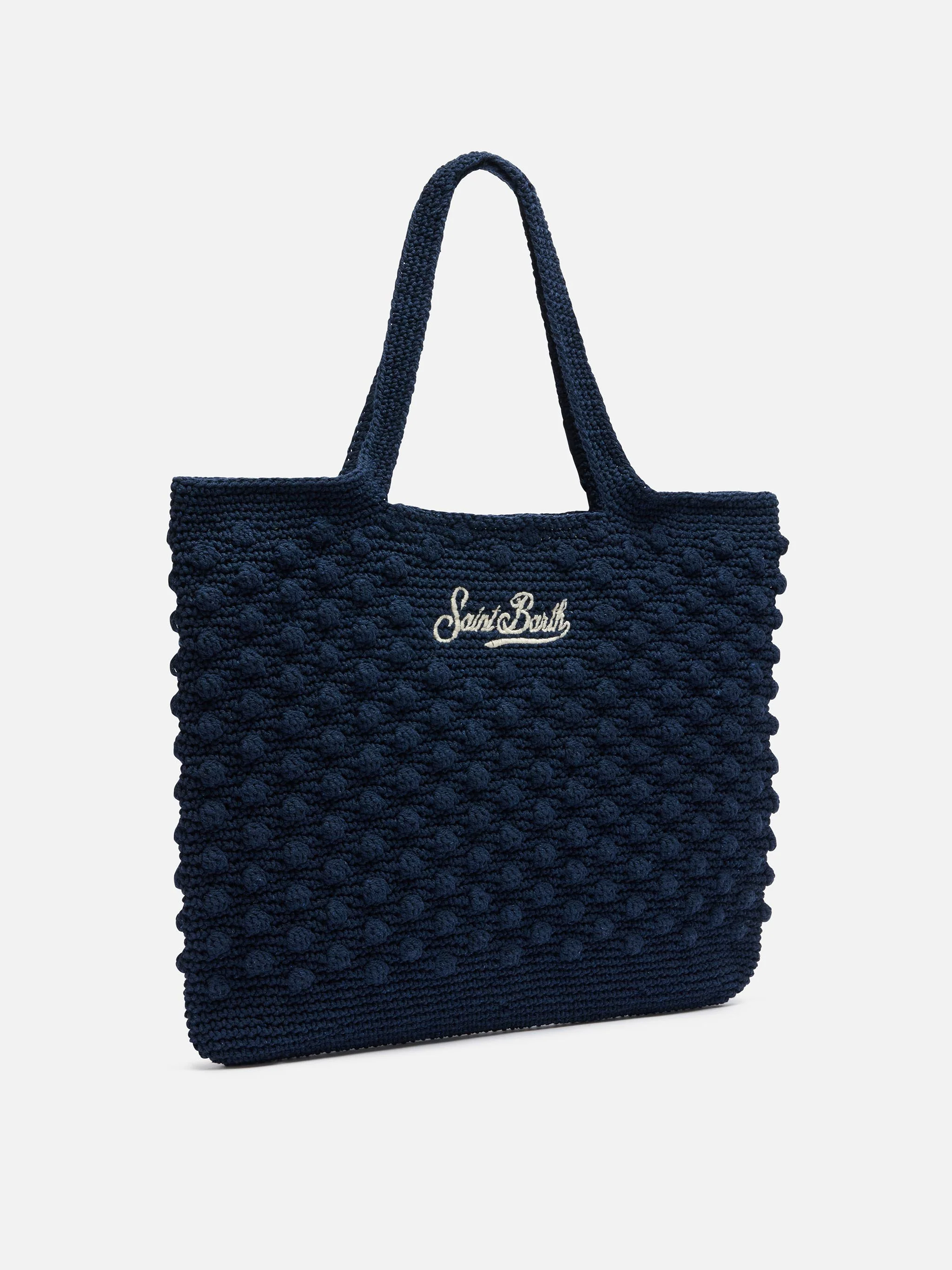 Marineblauwe gehaakte tas