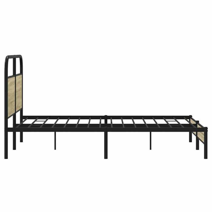 Structure de lit - UU - 120x190 cm - Chêne sonoma - Acier et bois d'ingénierie - 196x125x100 cm - Hauteur libre 27 cm