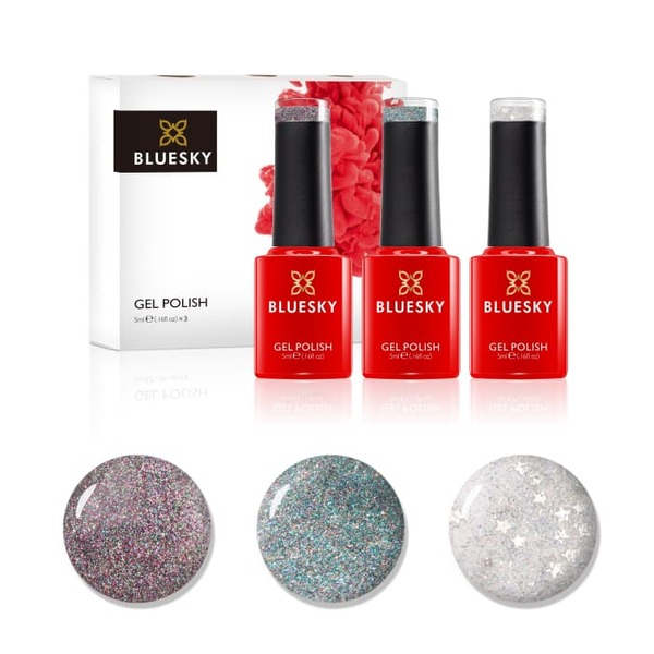 Bluesky Mini Trio - Capas de acabado con purpurina