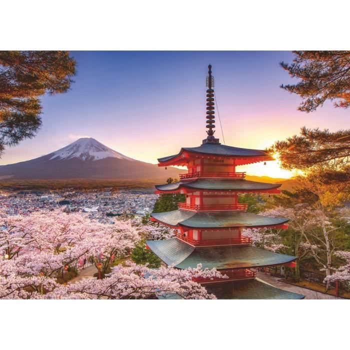 Puzzle 1000 pièces Cerisiers en fleurs du Mont Fuji, Adultes et enfants, Dès 14 ans, Puzzle de qualité supérieure, 12000582, Ravensb