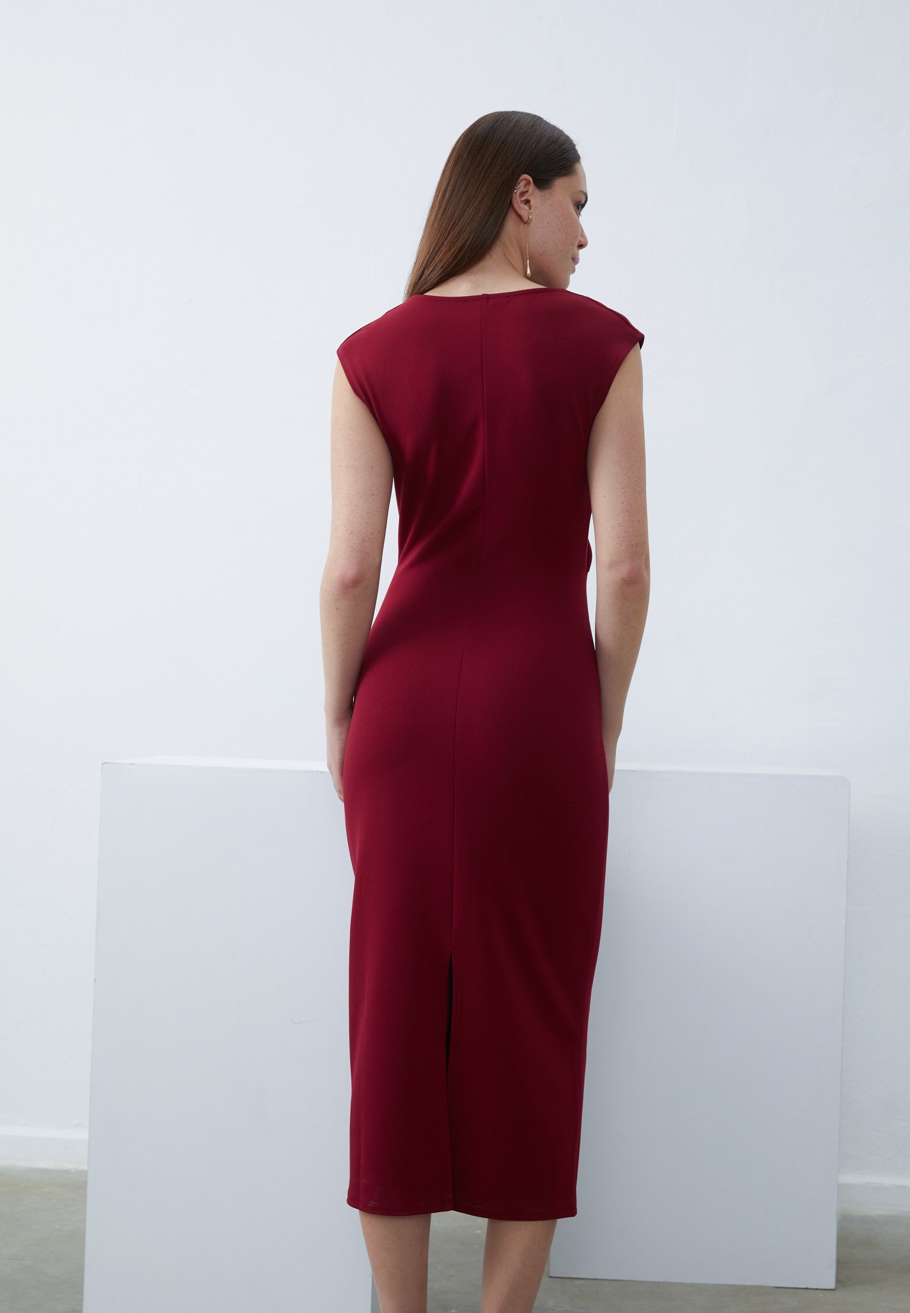 Anna Field Jersey jurk - donkerrood