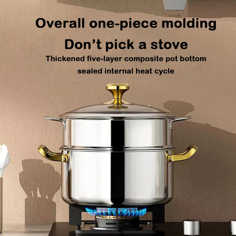 Casserole en acier inoxydable 304, revêtement antiadhésif alvéolé, couvercle inclus, compatible avec les plaques à induction, les cuisinières à gaz et toute autre poêle à frire.