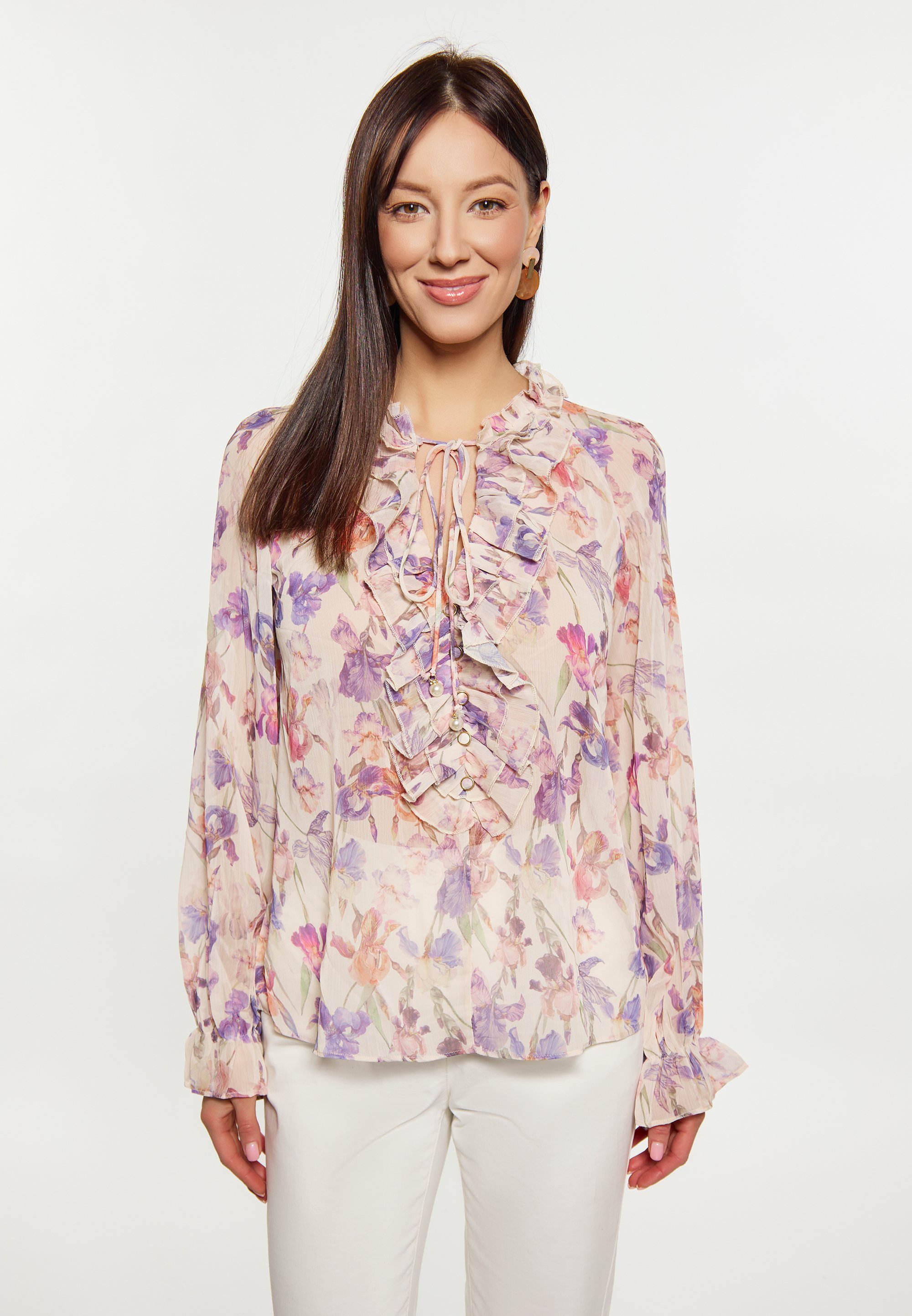 blúzka usha - krémovo-viacfarebná