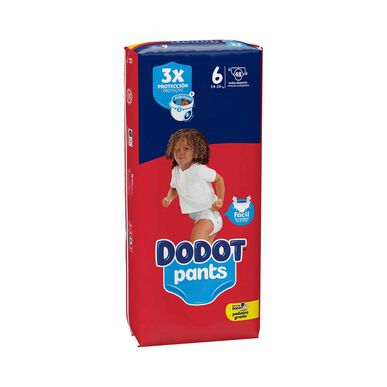 Dodot-bleiebukser 14–19 kg, størrelse 6, lekkasjefrie babybleiebukser, 48 stk.