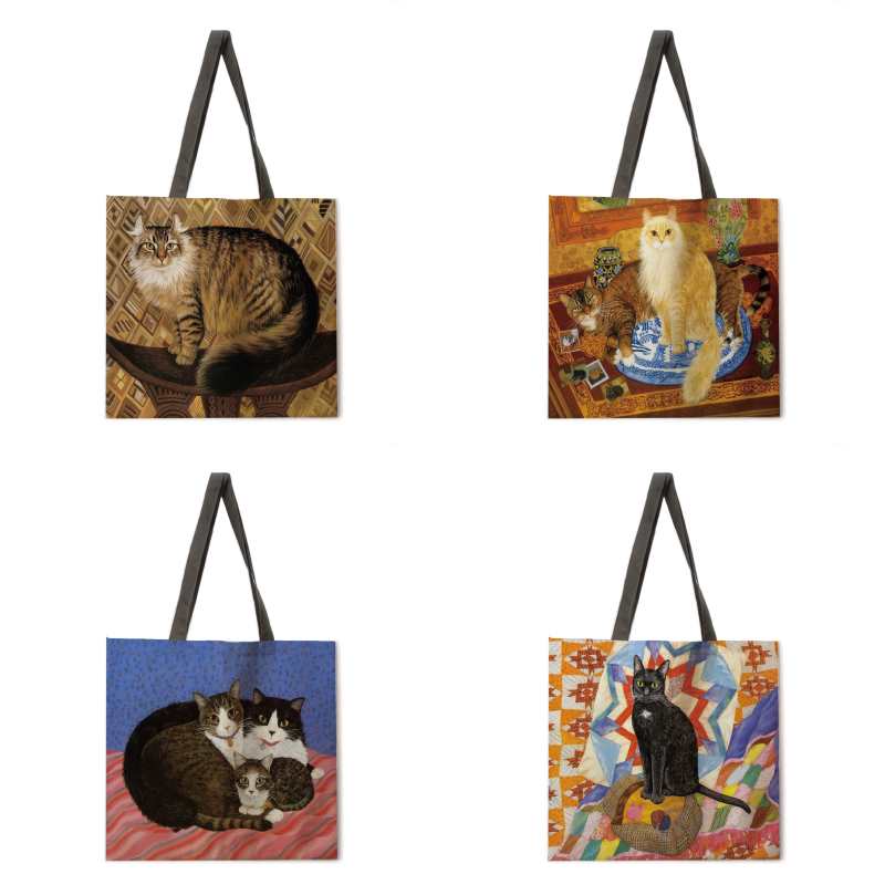 Borsa tote Ins cat, borsa tote riutilizzabile, borsa per la spesa, borsa da spiaggia, borsa a tracolla da donna per attività all'aperto