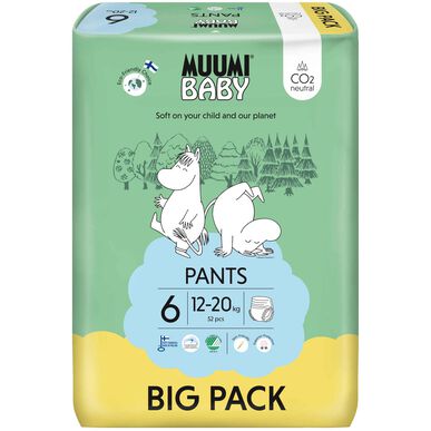 Muumi Plenky Muumi Spodní prádlo 12-20Kg Velikost 6 Velké balení 52 un 52 un