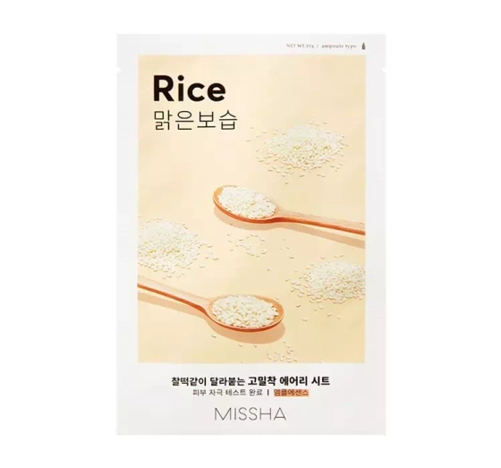 Missha Airy Fit Sheet Mask rozjaśniająco-wygładzająca maseczka w płachcie Ryż 19g