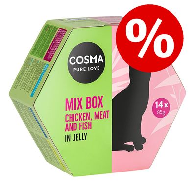 14 boîtes de 85 g de nourriture humide pour chat Cosma Mix - Prix spécial !*